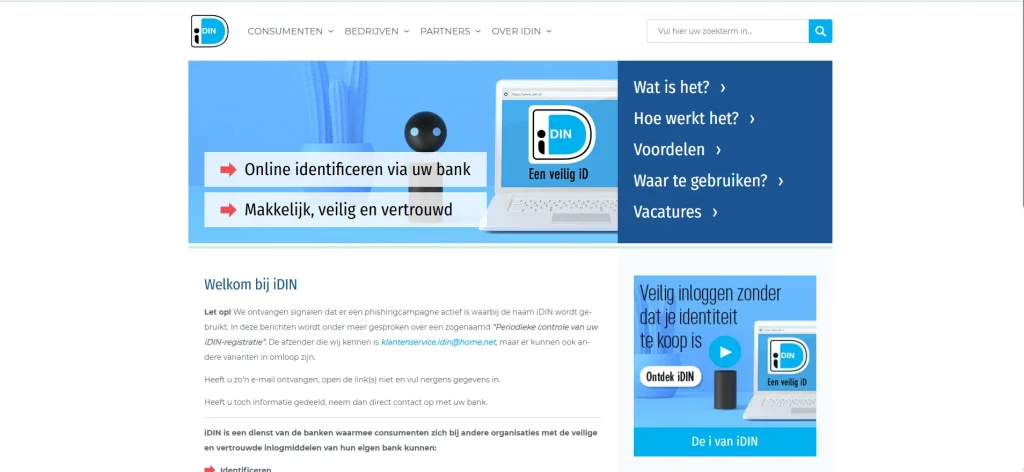 Een uitlegpagina over wat iDIN precies is